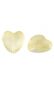 Glass bead 12mm Heart - Yellow